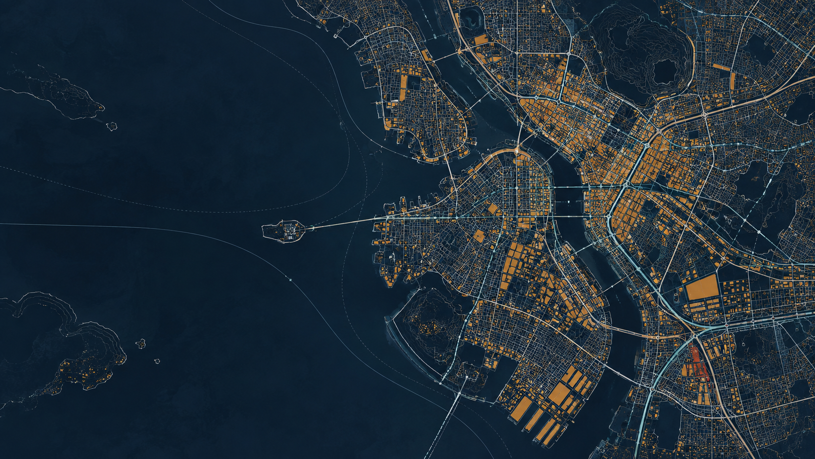 Abstract urban grid artwork